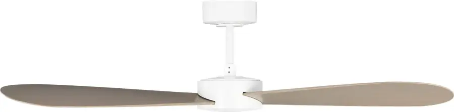Paddle Smart 52" Ceiling Fan in Matte White with White Cerused Oak Blades - Image 1