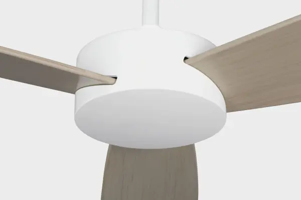 Paddle Smart 52" Ceiling Fan in Matte White with White Cerused Oak Blades - Image 3