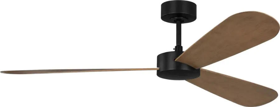 Paddle Smart 60" Ceiling Fan in Midnight Black with Oak Blades - Image 1
