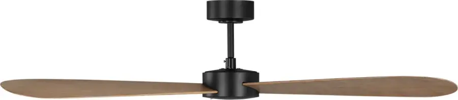 Paddle Smart 60" Ceiling Fan in Midnight Black with Oak Blades - Image 2