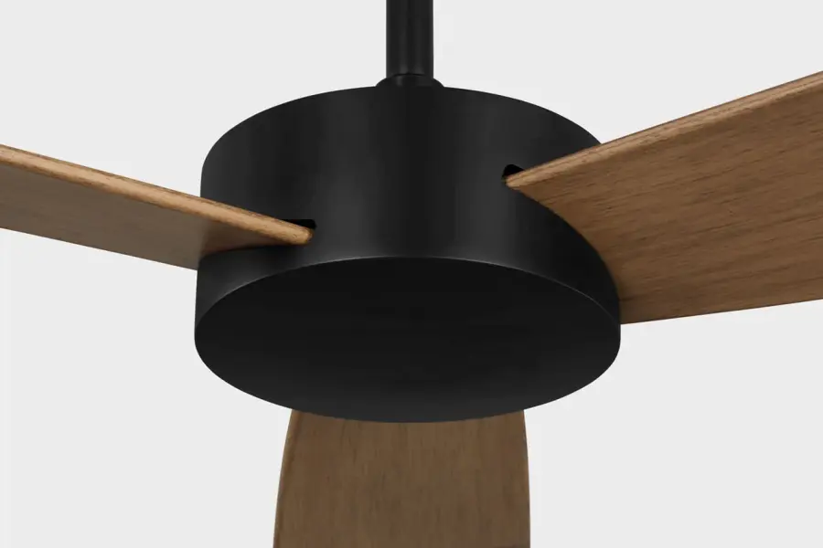 Paddle Smart 60" Ceiling Fan in Midnight Black with Oak Blades - Image 4