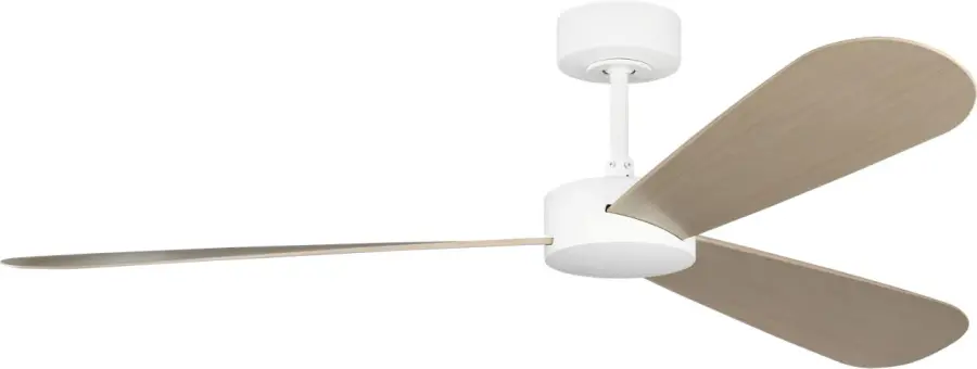 Paddle Smart 60" Ceiling Fan in Matte White with White Cerused Oak Blades - Image 1