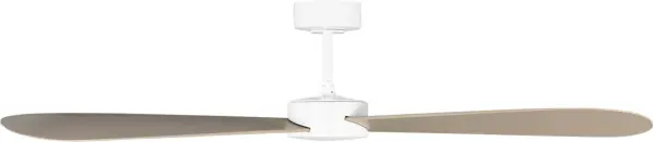 The Paddle Smart 60" by Barbara Barry combines nautical charm with modern technology. Rounded oar-shaped blades in white cerused oak create a soft, sophisticated aesthetic while smart controls offer convenience. - alternate view