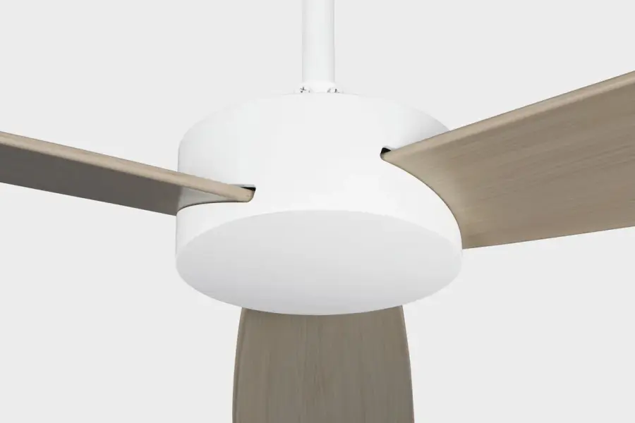 Paddle Smart 60" Ceiling Fan in Matte White with White Cerused Oak Blades - Image 3