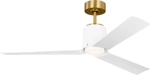The Peel Smart 52" fan by Peter Bristol features blades that seamlessly expand from the housing for a clean, modern aesthetic. Damp-rated for versatility, it includes integrated LED lighting and smart home control via Bond Home App or 6-speed remote.