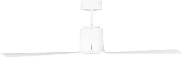 The Peel Smart 52" fan by Peter Bristol features a distinctive blade design that flows seamlessly from the housing, creating a clean, modern aesthetic. With integrated LED lighting, smart home compatibility, and damp rating for versatile placement. - alternate view