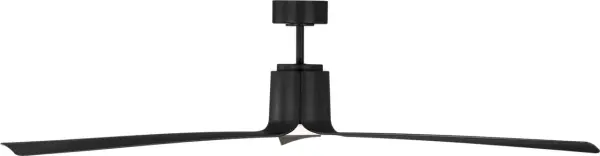 The Peel Smart 66" fan by Peter Bristol features innovative blade design that flows seamlessly from the housing for a clean, modern aesthetic. Damp-rated for versatile placement, it offers smart home integration and 6-speed control. - alternate view