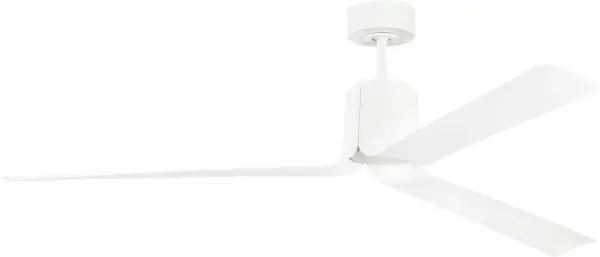The Peel Smart 66" fan by Peter Bristol features innovative blade design that flows seamlessly from the housing for a clean, modern aesthetic. Smart home integration via Bond Home App offers convenient control alongside traditional remote operation.
