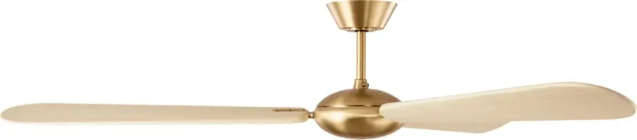 Pod Smart 64" Ceiling Fan in Burnished Brass with Washed White Oak Blades - Image 2