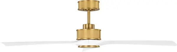 Marie Flanigan's Reese Smart Fan delivers sophisticated climate control with LED lighting. Its sculptural silhouette and burnished brass finish bring understated elegance to living spaces while smart controls offer modern convenience. - alternate view