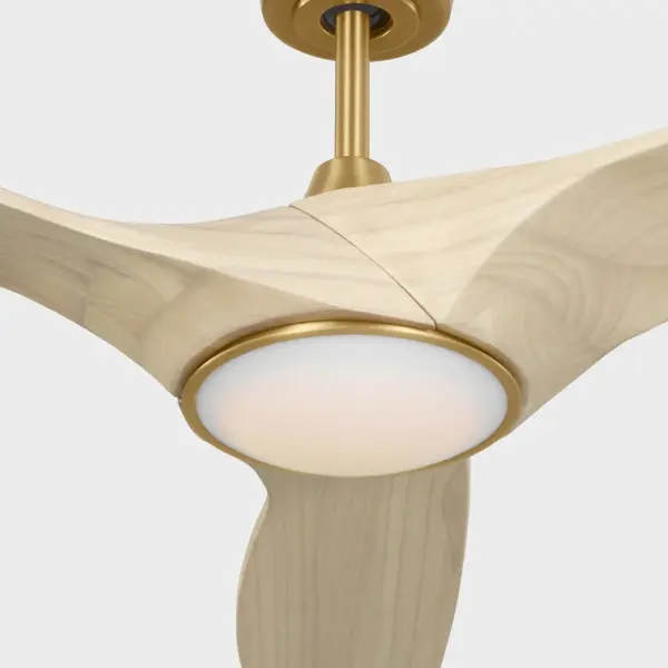 Selen Smart 52" LED Ceiling Fan in Burnished Brass with Washed White Oak Blades - Image 6