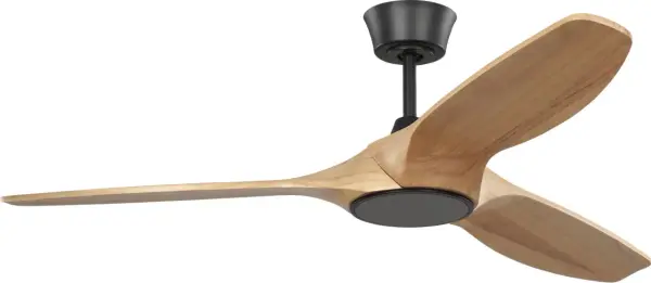 Selen Smart 52" LED Ceiling Fan in Midnight Black with Natural Honey Blades - Image 3
