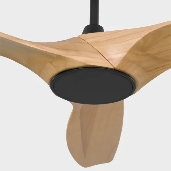 Selen Smart 52" LED Ceiling Fan in Midnight Black with Natural Honey Blades - Image 4