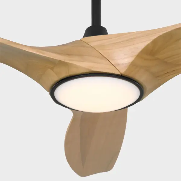 Selen Smart 52" LED Ceiling Fan in Midnight Black with Natural Honey Blades - Image 5