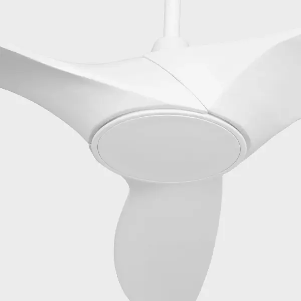 The Selen Smart Fan by Marie Flanigan combines sculptural simplicity with modern functionality. Its clean lines and integrated LED lighting create a balanced, contemporary presence that enhances any space without overwhelming it. - alternate view