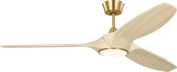 The Selen Smart Fan by Marie Flanigan combines sculptural simplicity with modern functionality. Its 60-inch span and integrated LED lighting make it ideal for larger spaces, while smart controls and damp-rating ensure versatility and convenience.