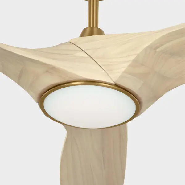 The Selen Smart Fan by Marie Flanigan combines sculptural simplicity with modern functionality. Its 60-inch span and integrated LED lighting make it ideal for larger spaces, while smart controls and damp-rating ensure versatility and convenience. - alternate view