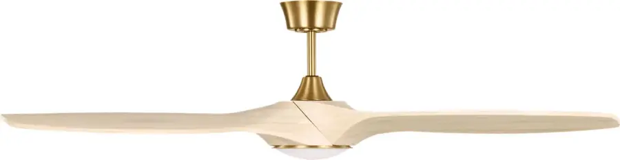 Selen Smart 60" LED Ceiling Fan in Burnished Brass with Washed White Oak Blades - Image 3