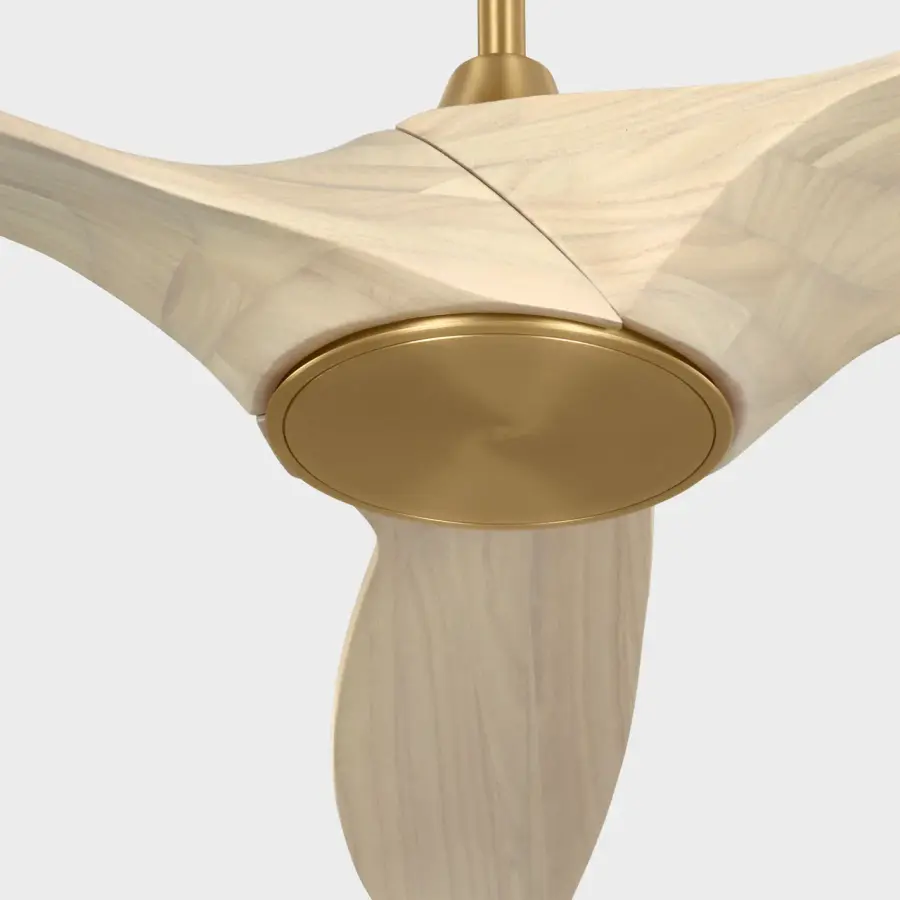 Selen Smart 60" LED Ceiling Fan in Burnished Brass with Washed White Oak Blades - Image 6