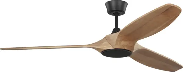 Selen Smart 60" LED Ceiling Fan in Midnight Black with Natural Honey Blades - Image 3
