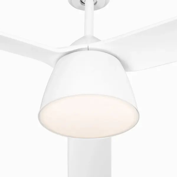 The Studio Smart 60 by Peter Bristol delivers industrial elegance with its streamlined profile that conceals the motor within an integrated conical light fixture. Extended flat blades and smart controls make it ideal for lofts and open-plan interiors. - alternate view