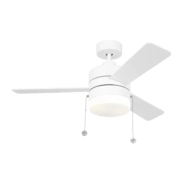 Syrus 44" LED Ceiling Fan with Light Kit in Matte White - Image 1