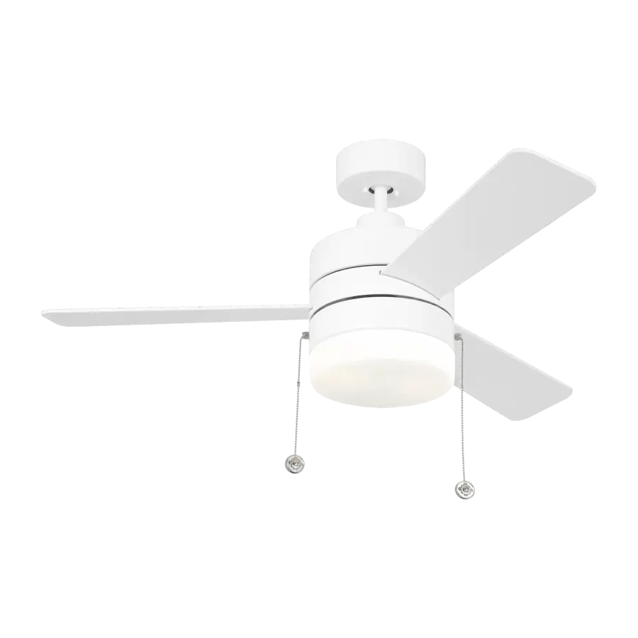 Syrus 44" LED Ceiling Fan with Light Kit in Matte White - Image 1