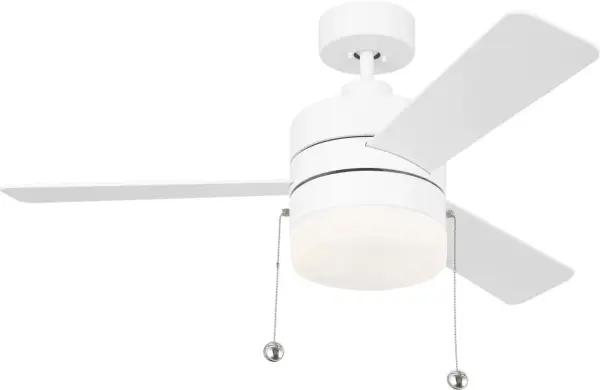 Syrus 44" LED Ceiling Fan with Light Kit in Matte White - Image 3
