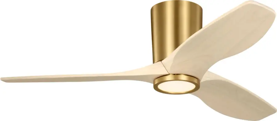 Seyra Smart 44" Hugger LED Ceiling Fan in Burnished Brass - Image 1