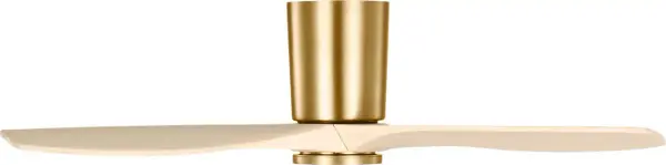 Marie Flanigan's Seyra combines clean modern lines with warm materiality in a low-profile design. The three-blade configuration with washed white oak and integrated LED lighting delivers both style and function for spaces with lower ceilings. - alternate view