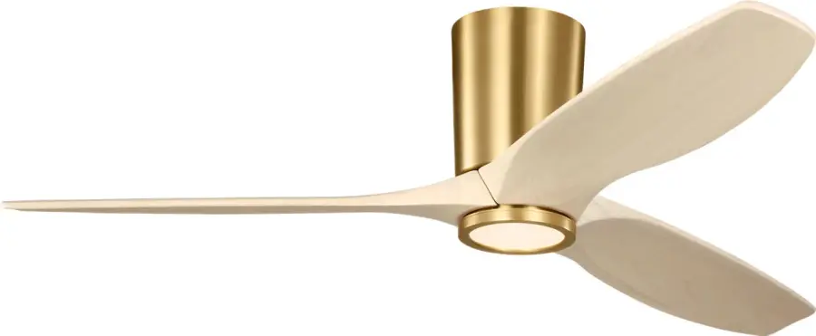 Seyra Smart 52" Hugger LED Ceiling Fan in Burnished Brass - Image 1