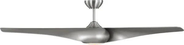 The Topan Smart 60" combines innovative design with modern technology. Three gracefully twisted blades create a dynamic pinwheel effect while app control offers convenience. Damp-rated for versatility indoors or out. - alternate view
