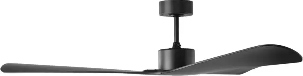 Peter Bristol's Tri Plank redefines ceiling fan design with three continuous planar blades extending from a central body. This 57" smart fan combines sculptural geometry with modern airflow technology in a commanding matte black finish. - alternate view