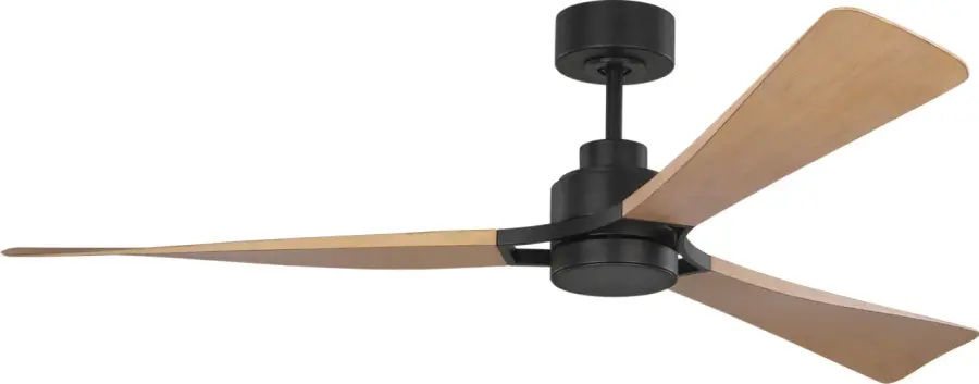 Trillium Smart 60" LED Ceiling Fan in Midnight Black with Natural Honey Blades - Image 3