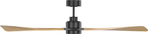 Trillium Smart 60" LED Ceiling Fan in Midnight Black with Natural Honey Blades - Image 5