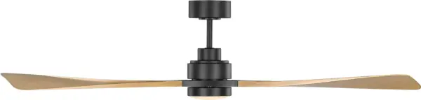 Trillium Smart 60" LED Ceiling Fan in Midnight Black with Natural Honey Blades - Image 6