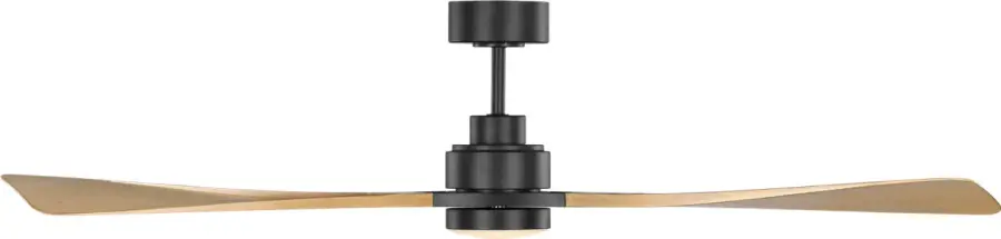 Trillium Smart 60" LED Ceiling Fan in Midnight Black with Natural Honey Blades - Image 6