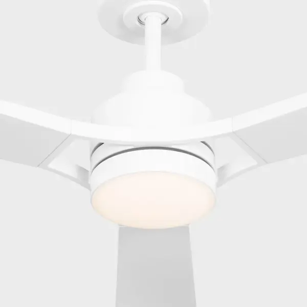 The Trillium Smart 60" combines contemporary design with aviation-inspired styling and natural materials. Smart controls and LED lighting deliver modern functionality while maintaining timeless appeal for spacious rooms. - alternate view