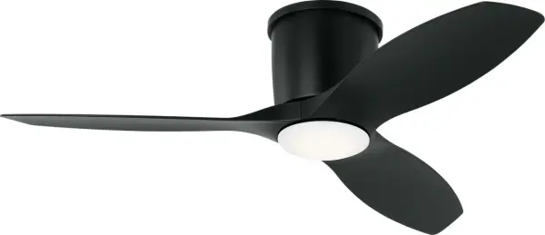 The Titus 44" Hugger combines space-saving design with integrated LED lighting, making it ideal for bedrooms and offices with standard ceiling heights. The midnight black finish adds modern sophistication.