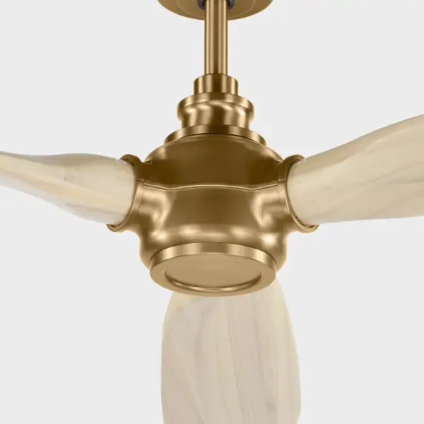 Valiant Smart 60" Ceiling Fan in Burnished Brass with Washed White Oak Blades - Image 3