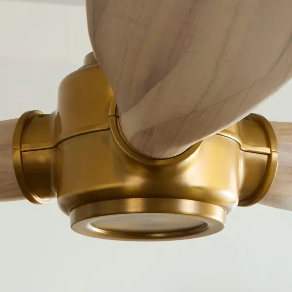 Valiant Smart 60" Ceiling Fan in Burnished Brass with Washed White Oak Blades - Image 8