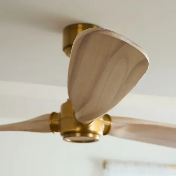 Valiant Smart 60" Ceiling Fan in Burnished Brass with Washed White Oak Blades - Image 9