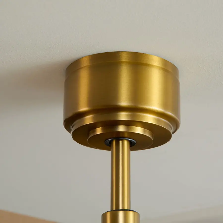 Valiant Smart 60" Ceiling Fan in Burnished Brass with Washed White Oak Blades - Image 10