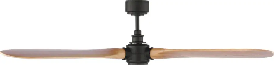 Valiant Smart 60" Ceiling Fan in Matte Black with Natural Honey Blades - Image 2