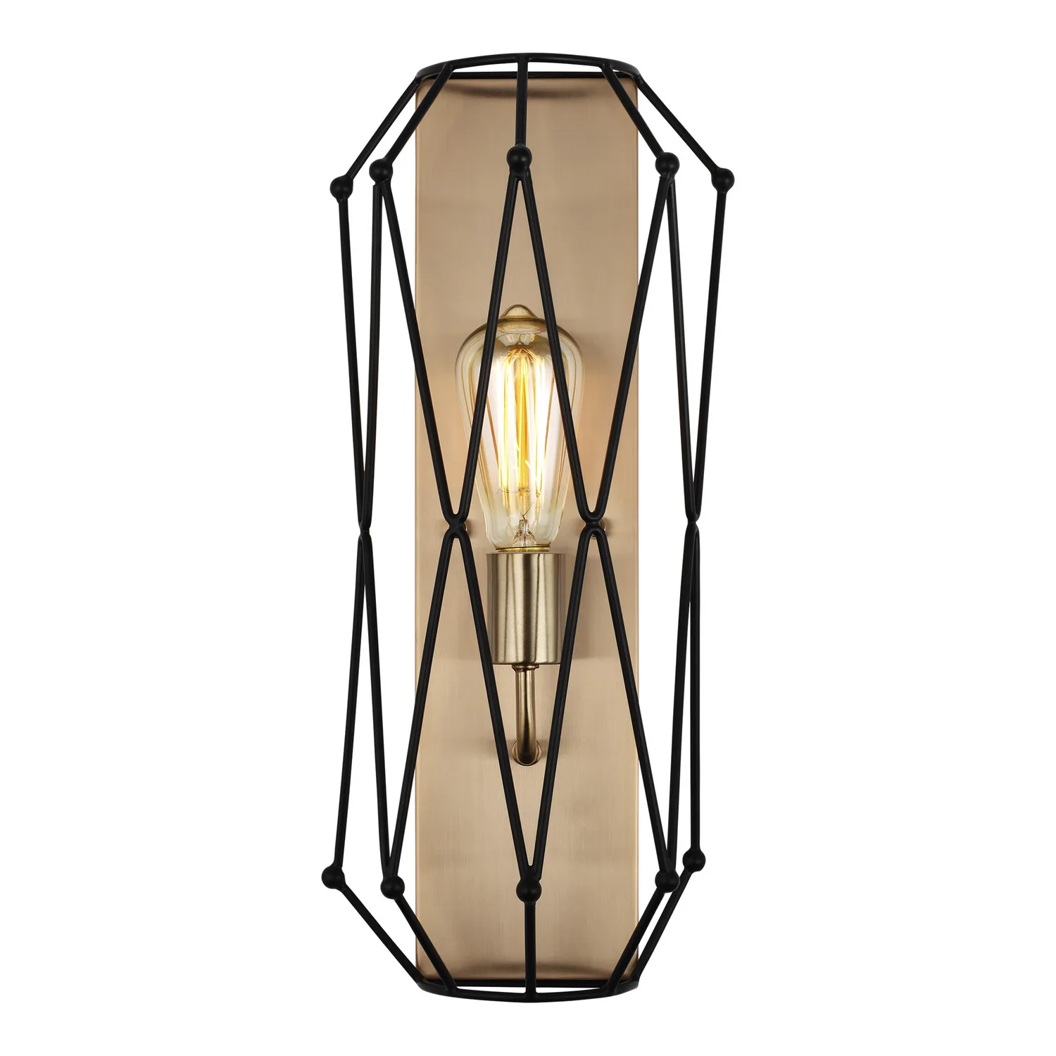 Zarra One Light Wall Sconce in Satin Brass