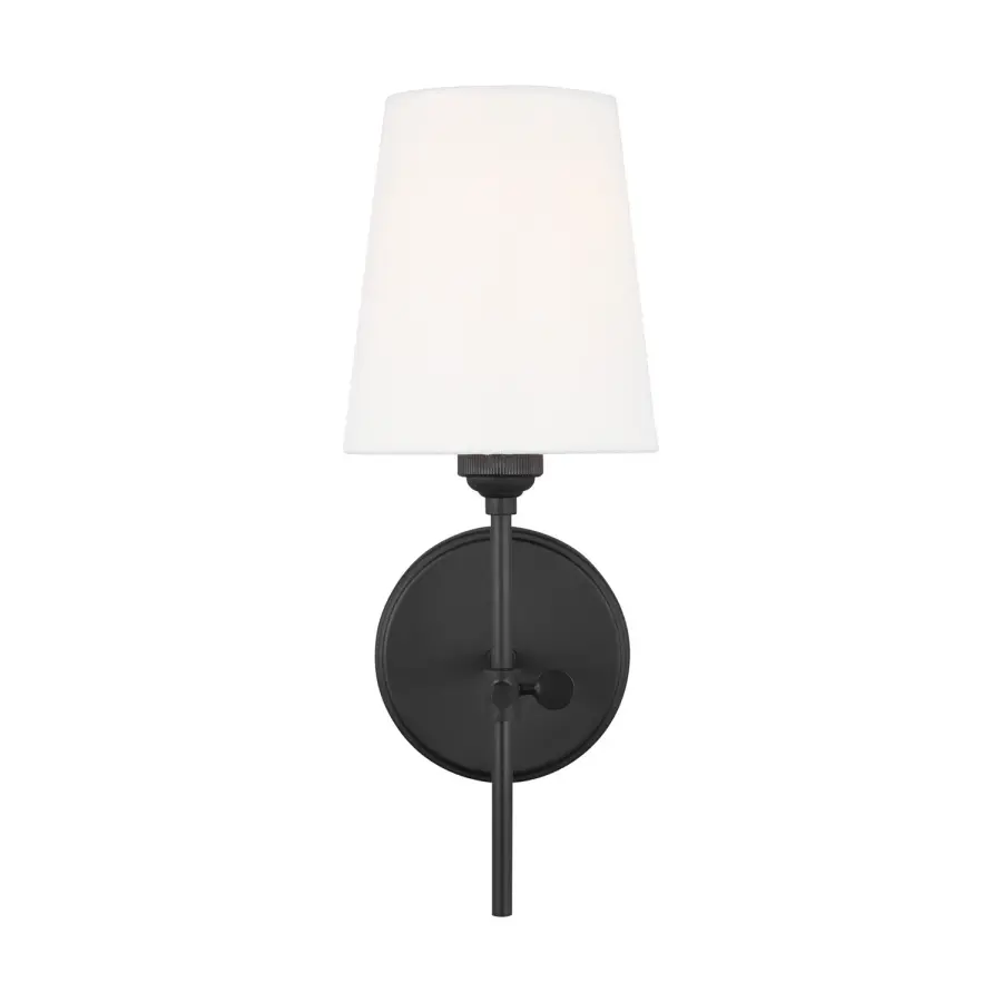 Baker One Light Wall Sconce in Midnight Black