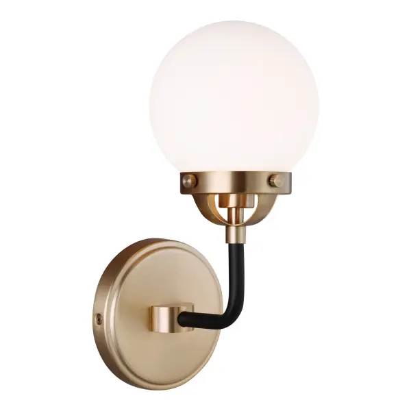 The Cafe wall sconce by Ian Fowler combines contemporary sophistication with playful design. Its undulating arm and bubble-like etched glass shade create sculptural artwork that works beautifully in bathrooms and hallways.