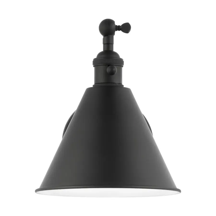 Salem One Light Wall Sconce in Midnight Black