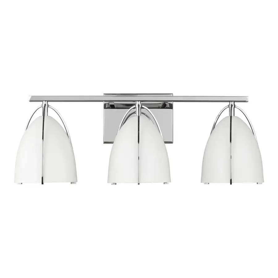 Norman Three Light Bath Vanity in Chrome