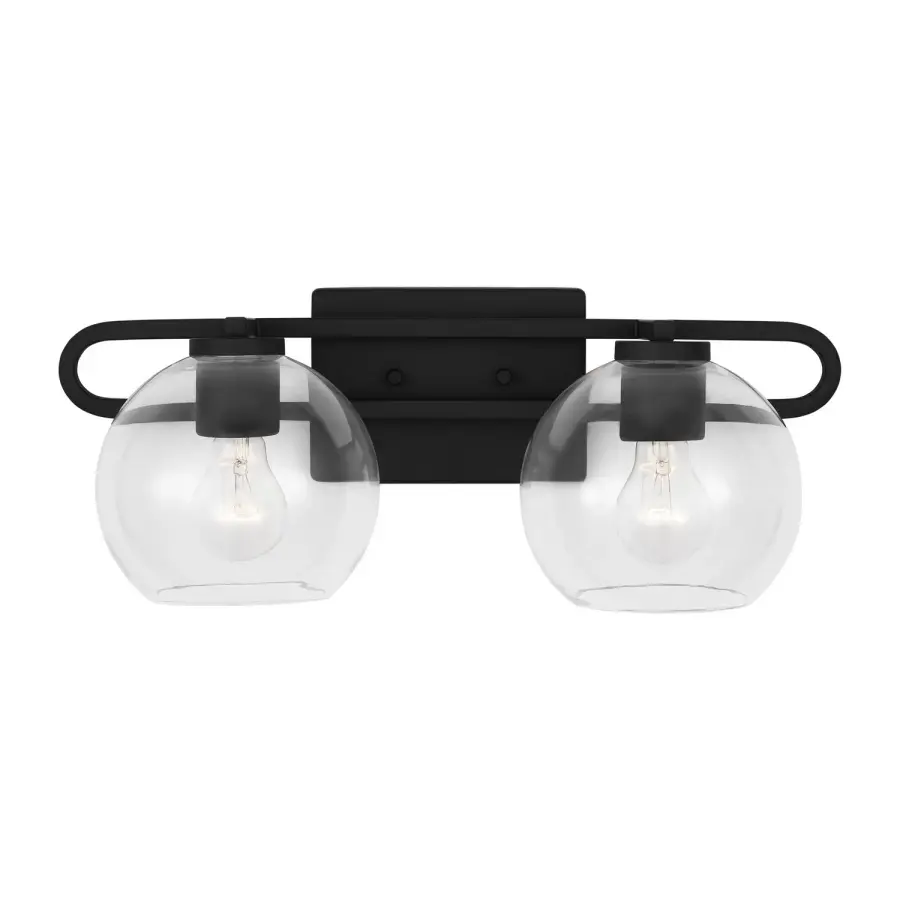 Codyn Two Light Bath Vanity in Midnight Black